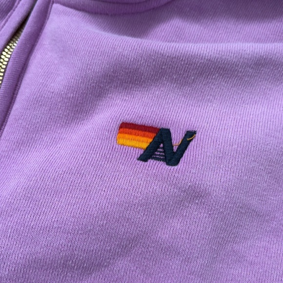 Aviator Nation Embroidery 1/2 Half Zip Sweatshirt Purple Size XL RARE - Picture 5 of 6